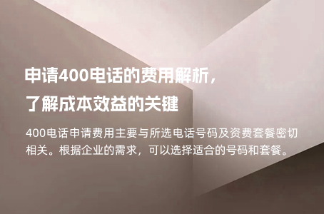 申请400电话的费用解析，了解成本效益的关键